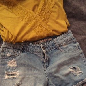 Yellow long sleeve with lace